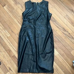 Calvin Klein black pleather dress